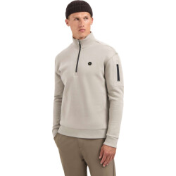 No Excess Sweater half zip brushed clay