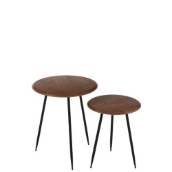 J-Line Set of 2 coffee table neo rubber natural/black