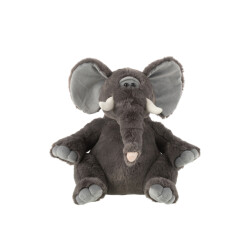 J-Line Elephant plush polyester grey large