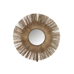 J-Line Mirror mendi round grass natural large