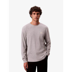Calvin Klein Heren longsleeve wafel badge heroic grey