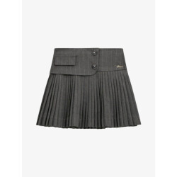 Guess Meisjes rok pinstripe pleated mini light grey melange