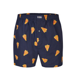 Happy Shorts X heren wijde boxershort met binnenbroek pizza print