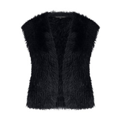 Tramontana hairy yarn vest o05-17-701 009000 black