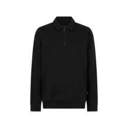 PRESLY & SUN Ps-dex sweater zip met polokraag in black sweater