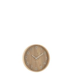 J-Line Wall clock plywood/mdf natural small