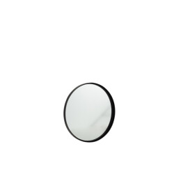J-Line Mirror round high border metal/glass black small