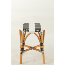 J-Line Stool rattan black/white small