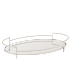 J-Line Saucer oval with mirror metal/glass white