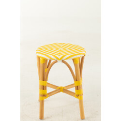 J-Line Stool rattan yellow/white small