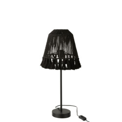 J-Line Tafellamp mila jute zwart