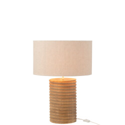 J-Line Table lamp threaded wide ailanthus wood natural/grey