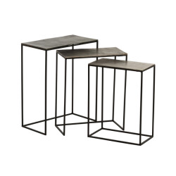 J-Line Set of 3 side tables rectangular aluminium black/mix