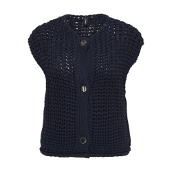 Only onlchloe ss rib button vest knt 15352208 sky captain