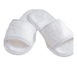 Towel City Klassieke badstof pantoffels voor volwassenen met open teen