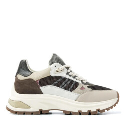 VIA VAI Liz dae lame combi chocolate lage sneakers dames