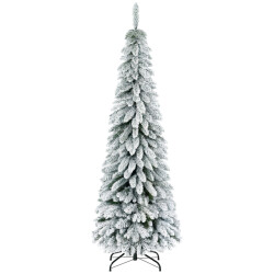 Homcom Kunstkerstboom smal met sneeuw 180 cm Ø74 cm