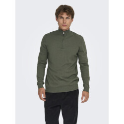 Only & Sons Onsloui reg 12 mel half zip knit no