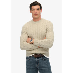 Superdry Jacob cable trui ecru