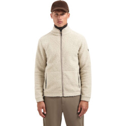No Excess Sweater full zip teddy sand
