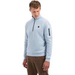 No Excess Sweater half zip brushed dusty blue