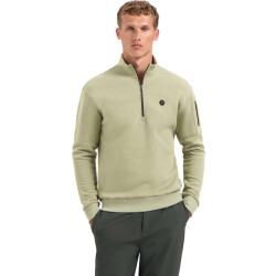 No Excess Sweater half zip brushed light moss