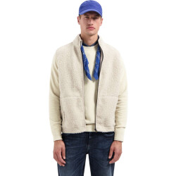 No Excess Sweater vest full zip teddy sleeve sand