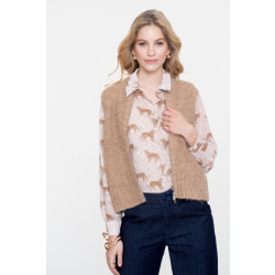 Geisha Pullover sleeveless with zipper zand