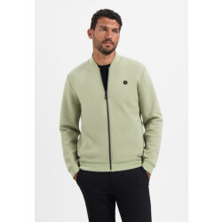 No Excess Sweater full zipper pique bomber olijf