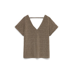 Vero Moda vmhoxanne s/s v-neck top jrs btq 10338179 gold colour