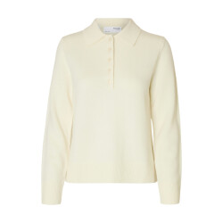 Selected Femme slfthea ls knit chunky collar neck 16098929 snow white