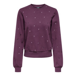Only Onlatika ls o-neck glitter emb. box swt bordeaux