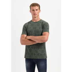 No Excess T-shirt crewneck allover printed garment dyed slub dessin