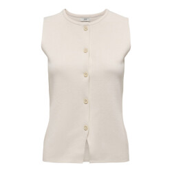 Jacqueline de Yong Jdyprime life sl on fitted vest knt ecru