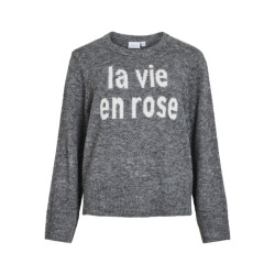 Vila Vimelie o-neck ls detail knit topr melee