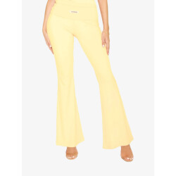 LA Sisters Dames broek flared lounge butter yellow
