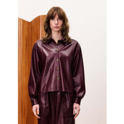 FRNCH Simone lakleren blouse bordeaux