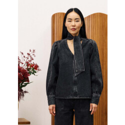 FRNCH Buds blouse knoopkraag denim