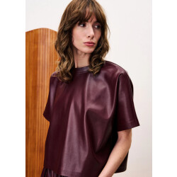 FRNCH Bazin lakleren top bordeaux