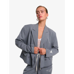 Alix The Label Dames blazer double breasted soft grey melange