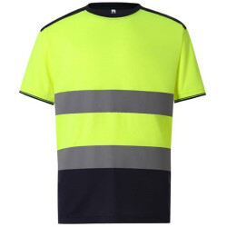 Yoko Unisex tweekleurig hi-vis t-shirt voor volwassenen