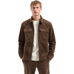 No Excess Overshirt zipper corduroy coord taupe