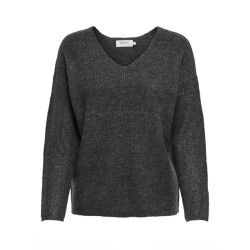 Only onlcamilla v-neck l/s pullover knt 15204588 dark grey melange
