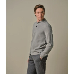Profuomo polo ls ppwj30033d c2 mid grey