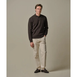 Profuomo polo ls ppwj30033c h2 dark brown