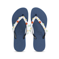 Uzurii Flowery white aby marineblauw