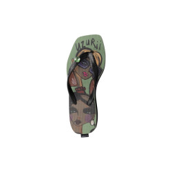 Uzurii Beach printed stella mid heel groen