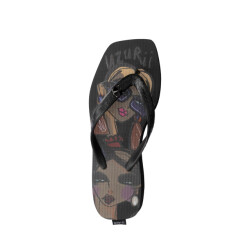 Uzurii Beach printed stella mid heel zwart