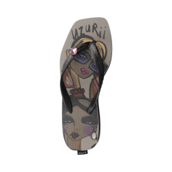 Uzurii Beach printed stella mid heel -
