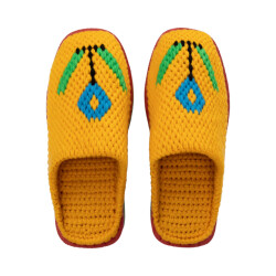 Uzurii Blue tulip bomb slippers yellow geel